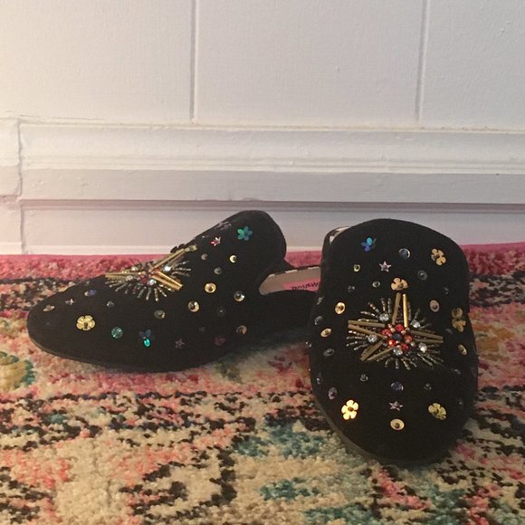 Betsey Johnson Velvet Embroidered Loafer - Picture 4 of 4